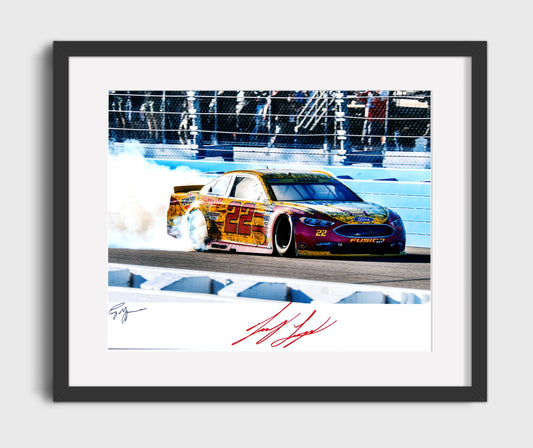 Joey Logano - Burnout Celebration - Canvas racing wall art