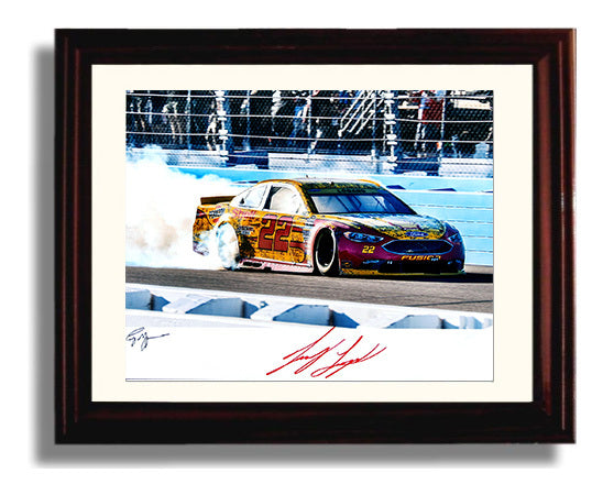 Joey Logano - Burnout Celebration- Landscape.jpg Racing Wall Art 8x10 Beveled Frame wall art print – Racing Wall Art decor
