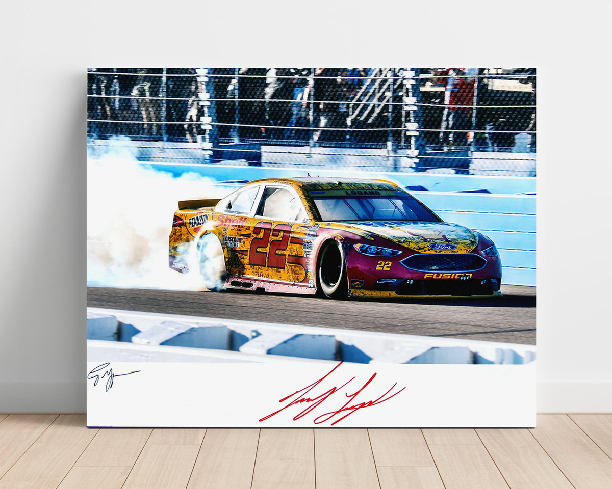 Joey Logano - Burnout Celebration - Gallery Frame racing wall art
