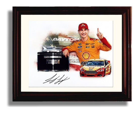 Joey Logano - Daytona 500 Trophy Celebration Racing Wall Art 8x10 Beveled Frame wall art print – Racing Wall Art decor