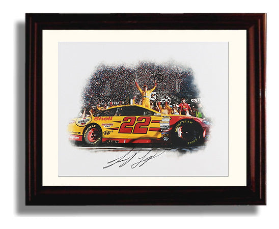 Joey Logano - Daytona 500 Victory Lane Racing Wall Art 8x10 Beveled Frame wall art print – Racing Wall Art decor