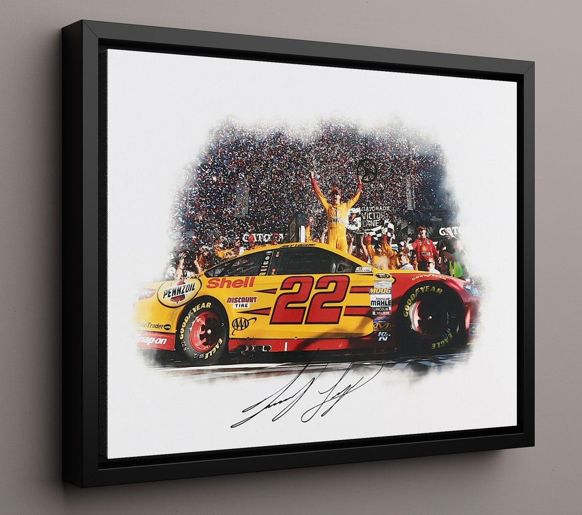 Joey Logano - Daytona 500 Victory Lane - Unframed Print racing wall art