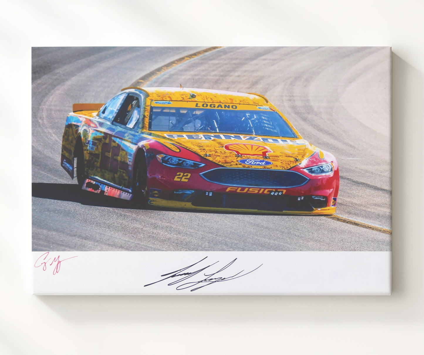 Joey Logano - Team Penske Shell Pennzoil No 22 Racing Wall Art 20x24 Canvas wall art print – Racing Wall Art decor