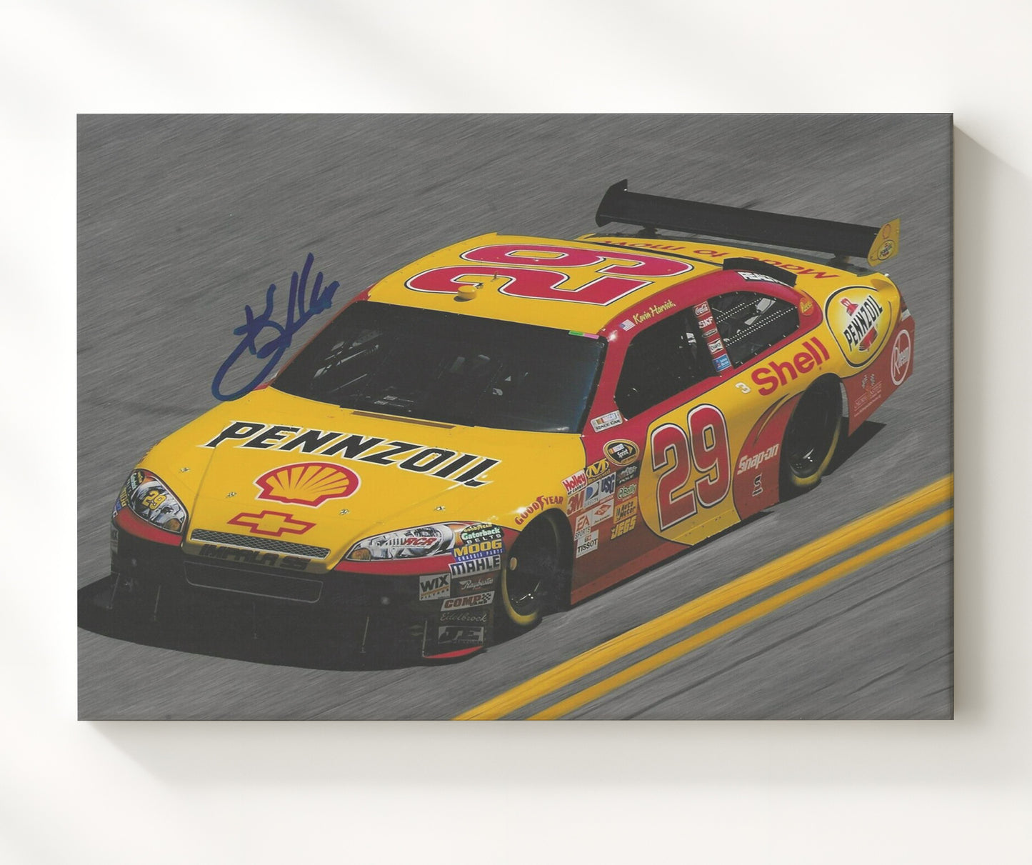 Kevin Harvick - Pennzoil Shell Ford Racing Wall Art 20x24 Canvas wall art print – Racing Wall Art decor
