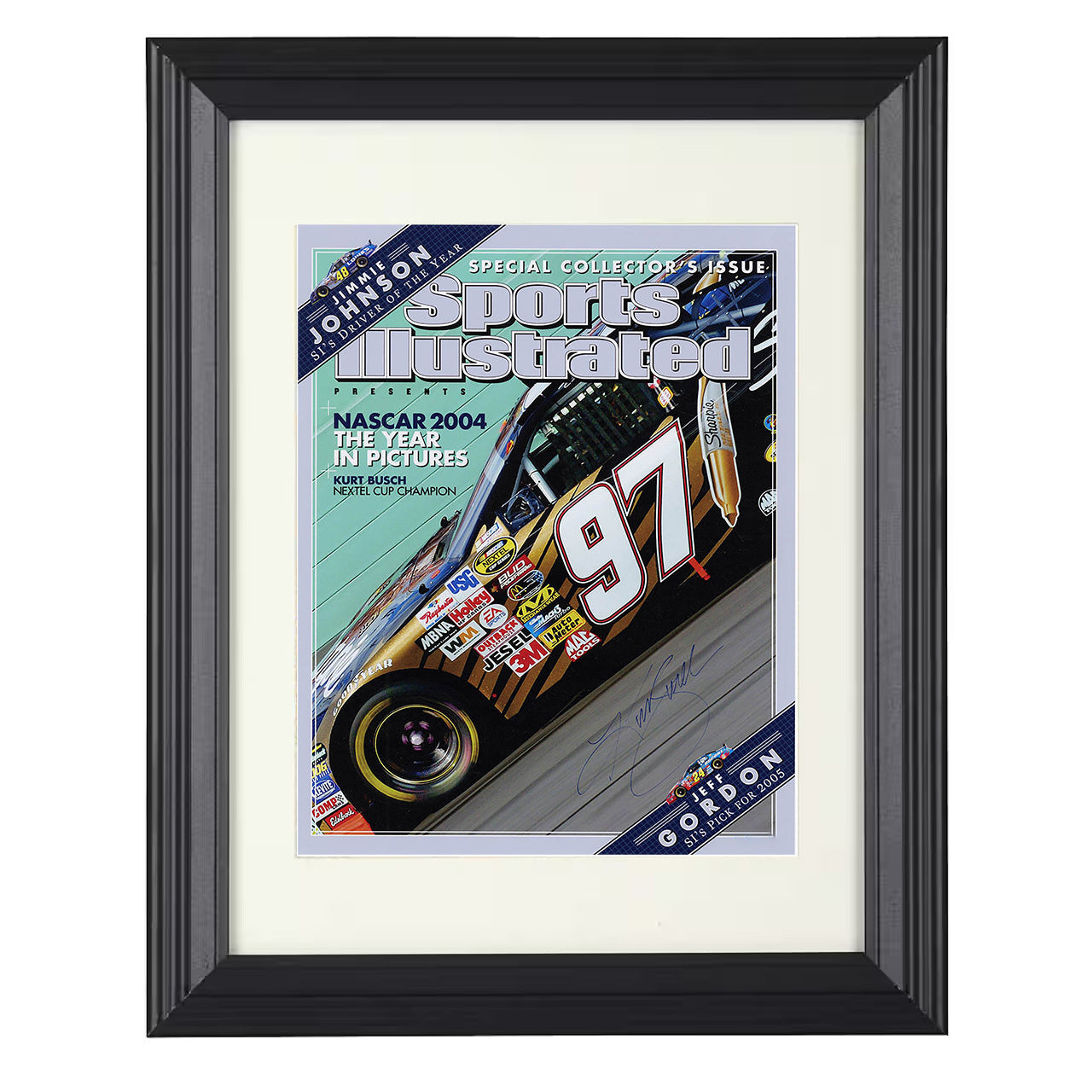 Kurt Busch – NASCAR 97 Car SI 8x10 matted black framed racing wall art