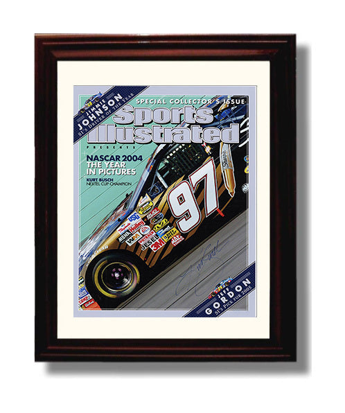 Kurt Busch - NASCAR 97 Car SI Cover Racing Wall Art 8x10 Beveled Frame wall art print – Racing Wall Art decor