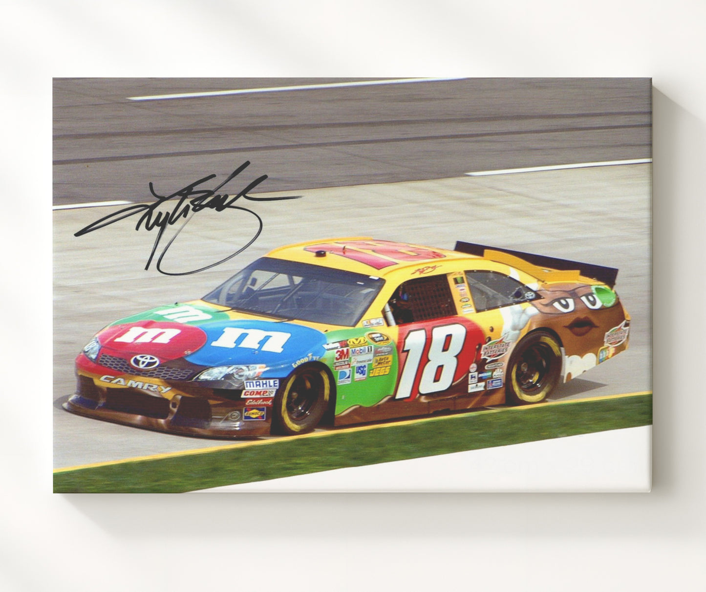 Kyle Busch - Victory Burnout Celebration- Landscape.jpg Racing Wall Art 20x24 Canvas wall art print – Racing Wall Art decor