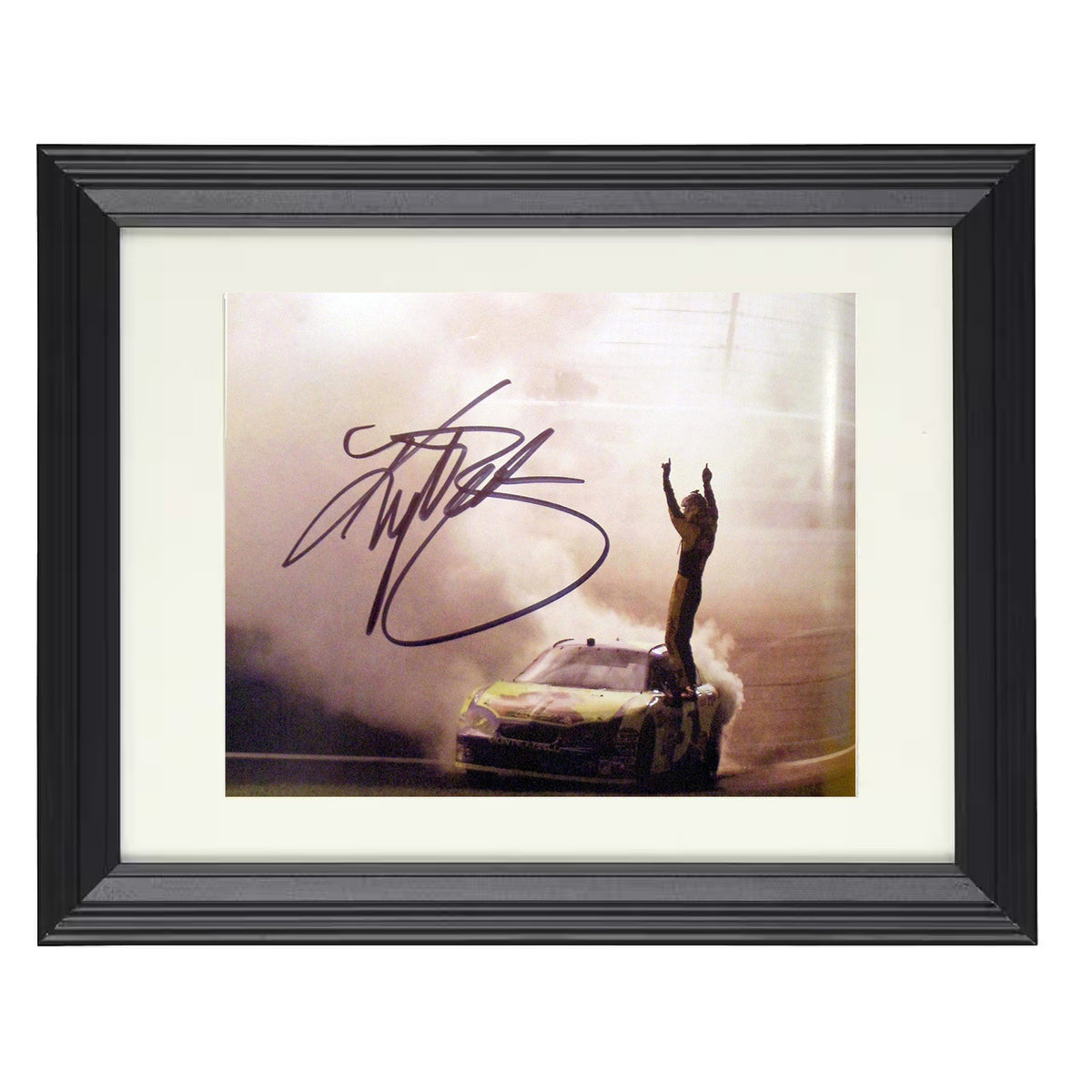 Kyle Busch - Burnout Victory Celebration - Beveled Frame racing wall art
