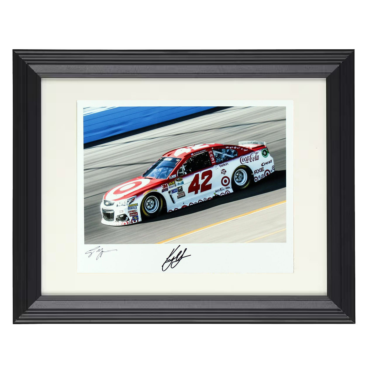 Kyle Larson – Target Chevrolet No. 42 8x10 matted black framed racing wall art