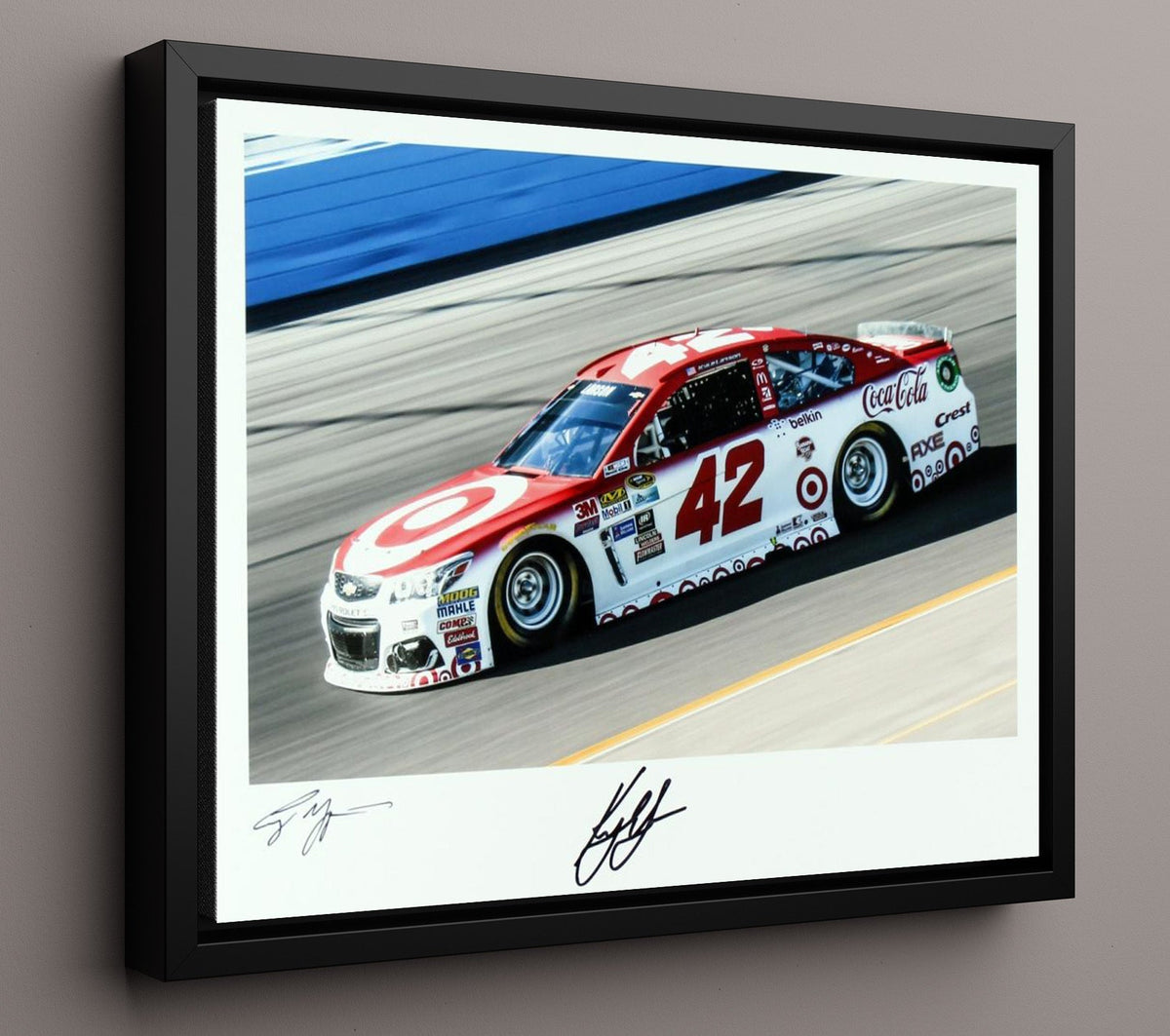Kyle Larson - Target Chevrolet No. 42 - Framed Canvas racing wall art