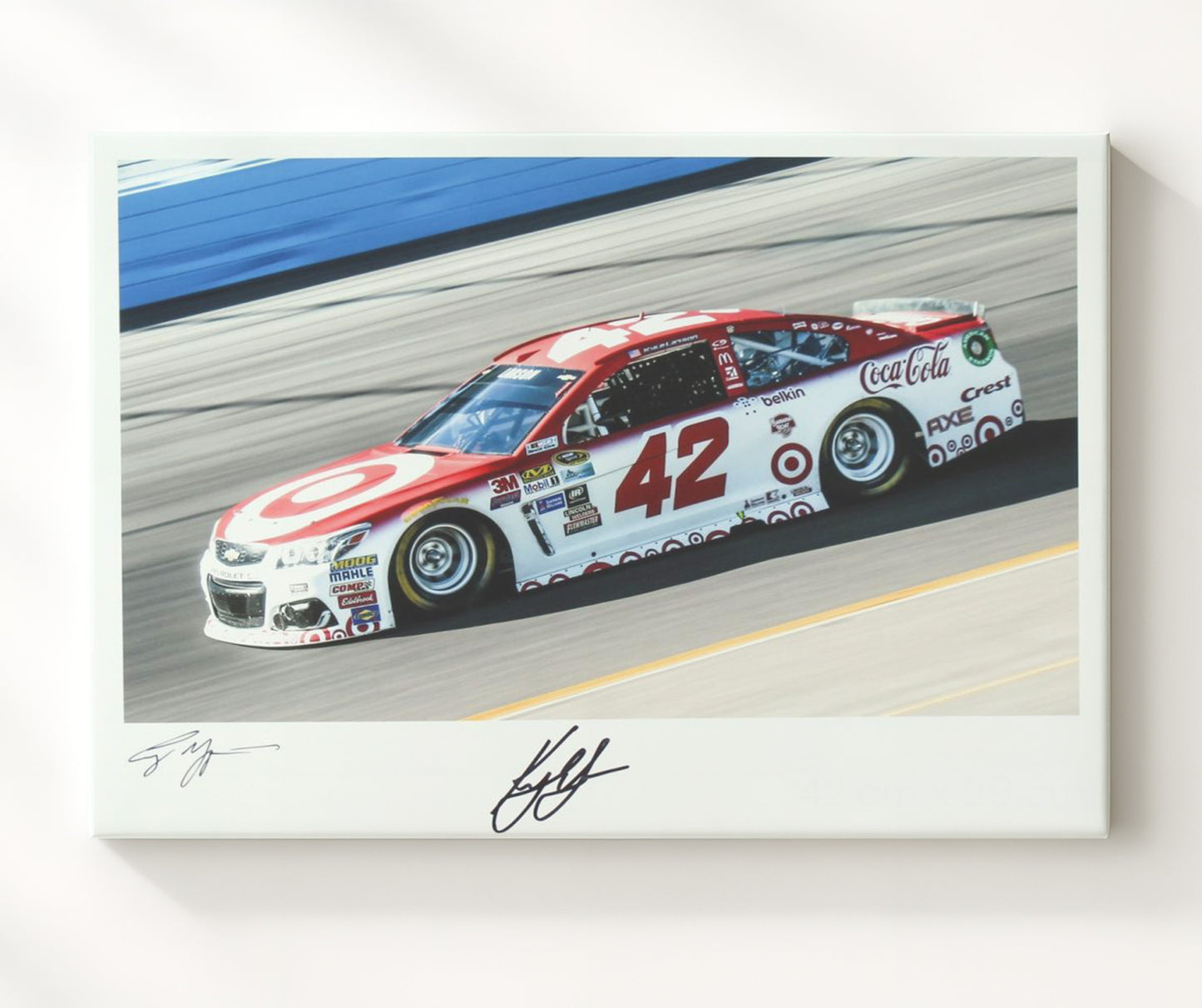 Kyle Larson - Target Chevrolet No. 42 - Framed Canvas racing wall art