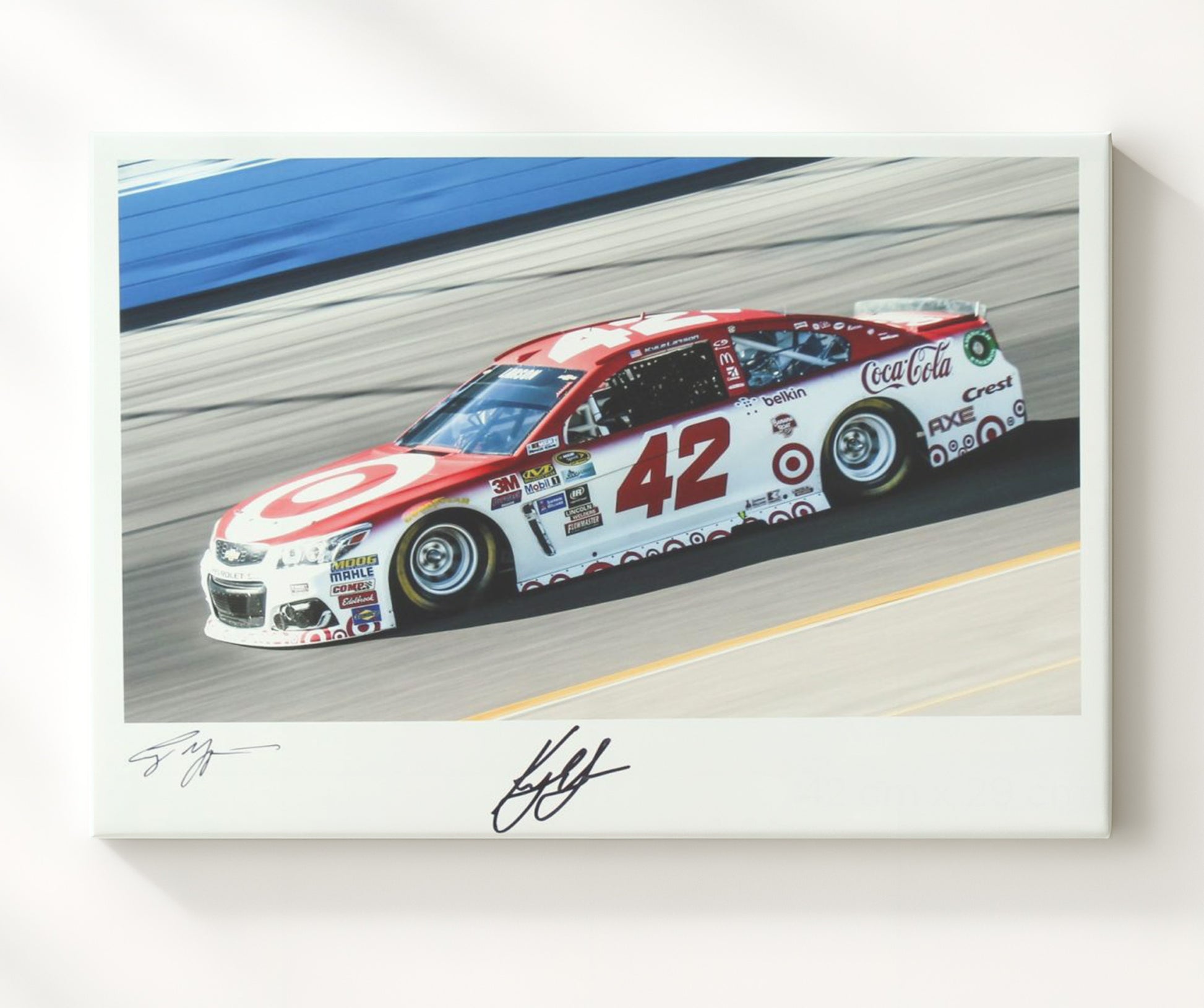 Kyle Larson - Target Chevrolet No. 42 - Framed Canvas racing wall art