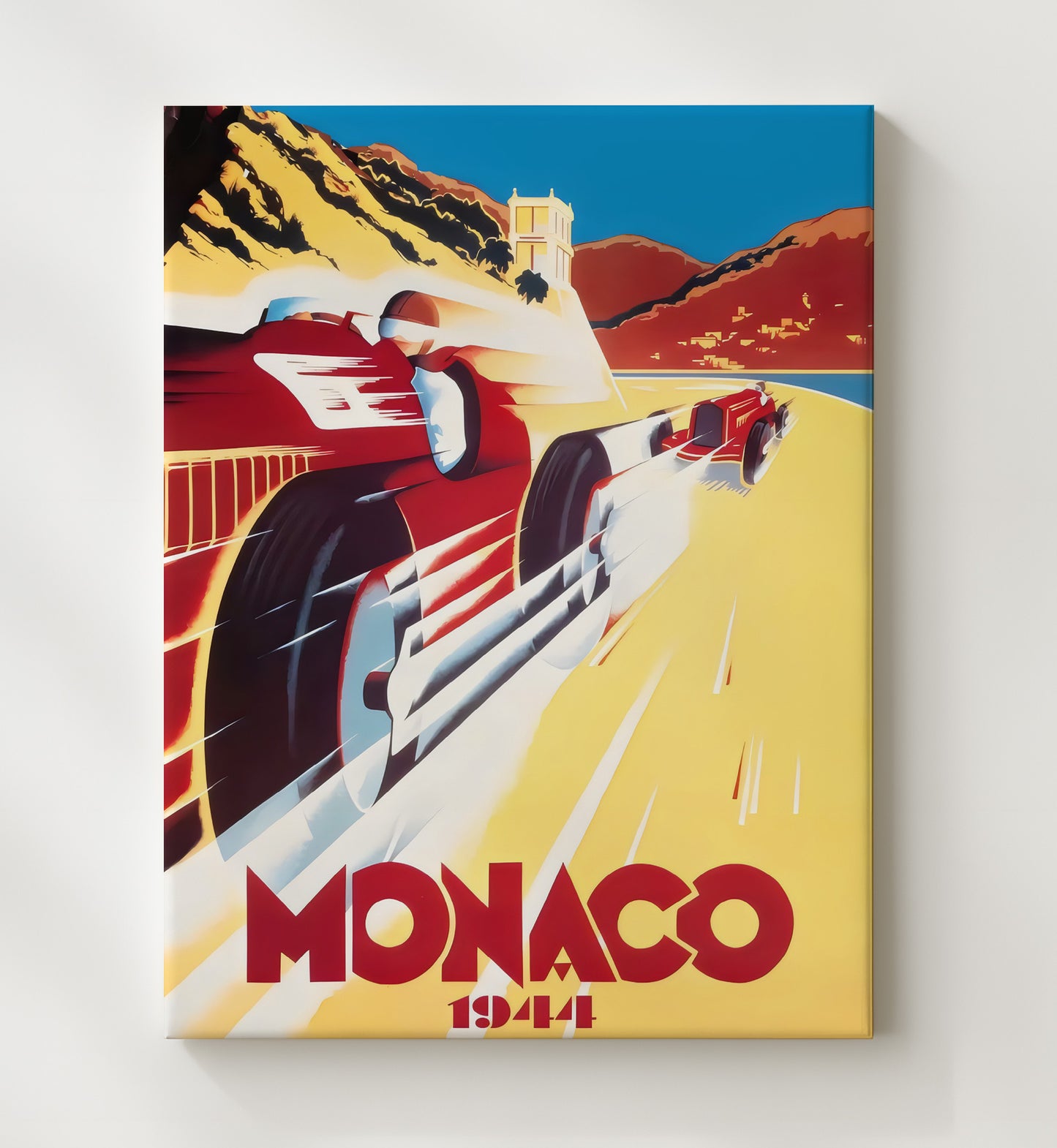 Monaco Grand Prix 1944 Vintage Poster Racing Wall Art 20x24 Canvas wall art print – Racing Wall Art decor