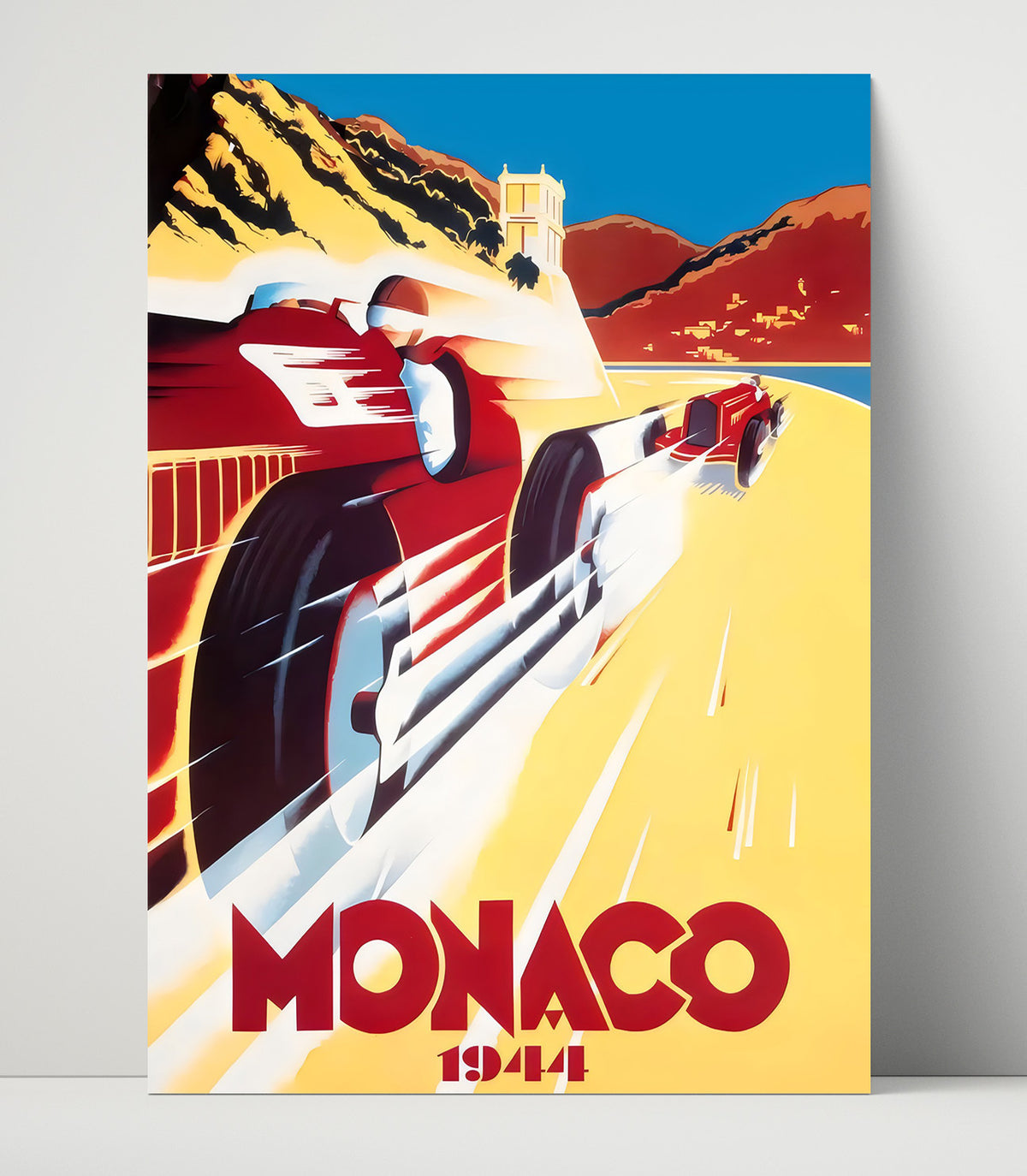 Monaco Grand Prix 1944 Vintage Poster - Gallery Frame racing wall art