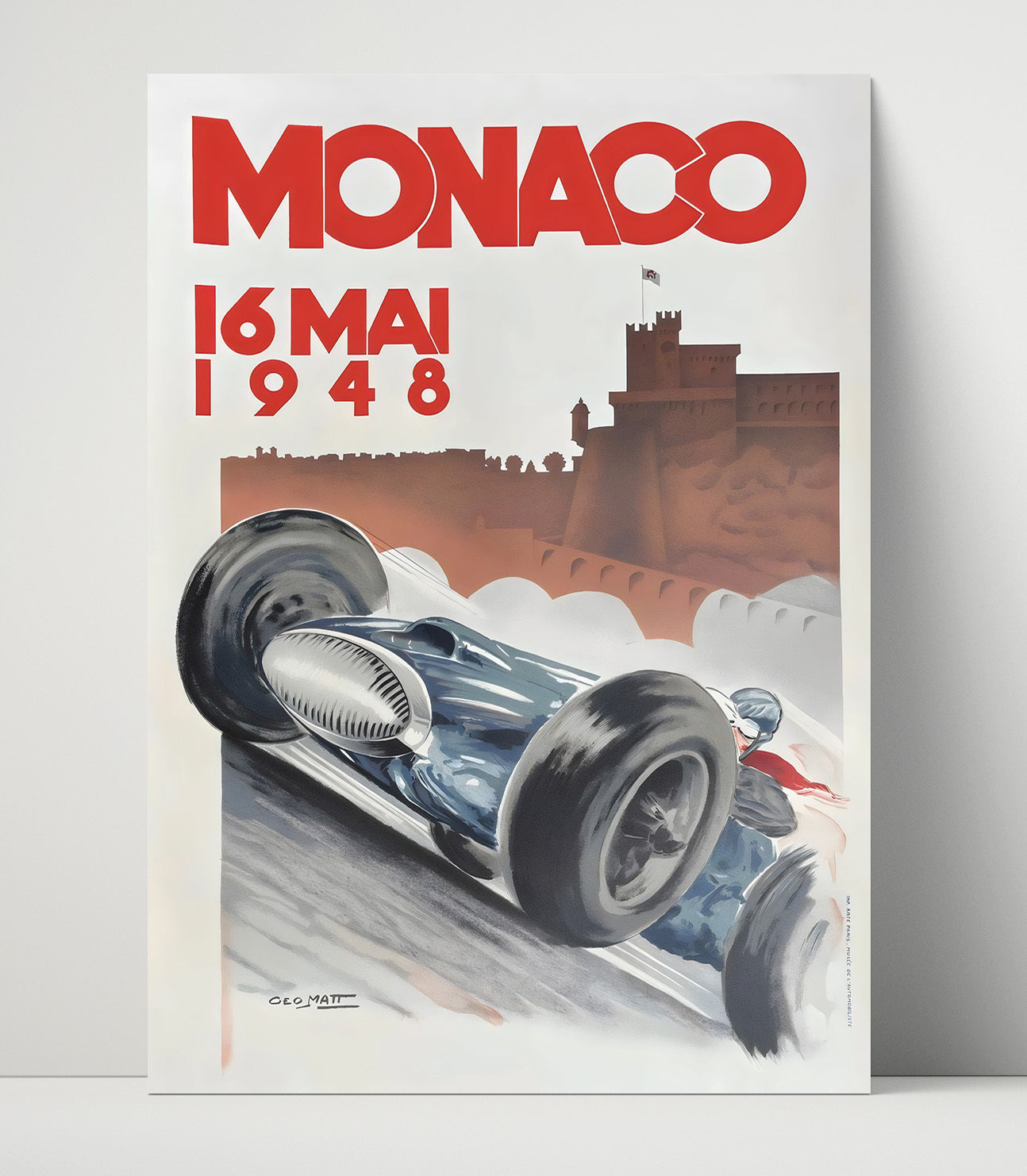 Monaco Grand Prix 1948 Vintage Poster Racing Wall Art 16x20 Unframed Print wall art print – Racing Wall Art decor