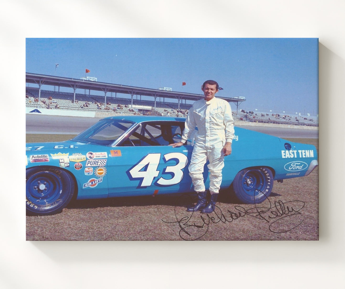 Richard Petty - STP No 43 Pontiac Racing Wall Art 20x24 Canvas wall art print – Racing Wall Art decor