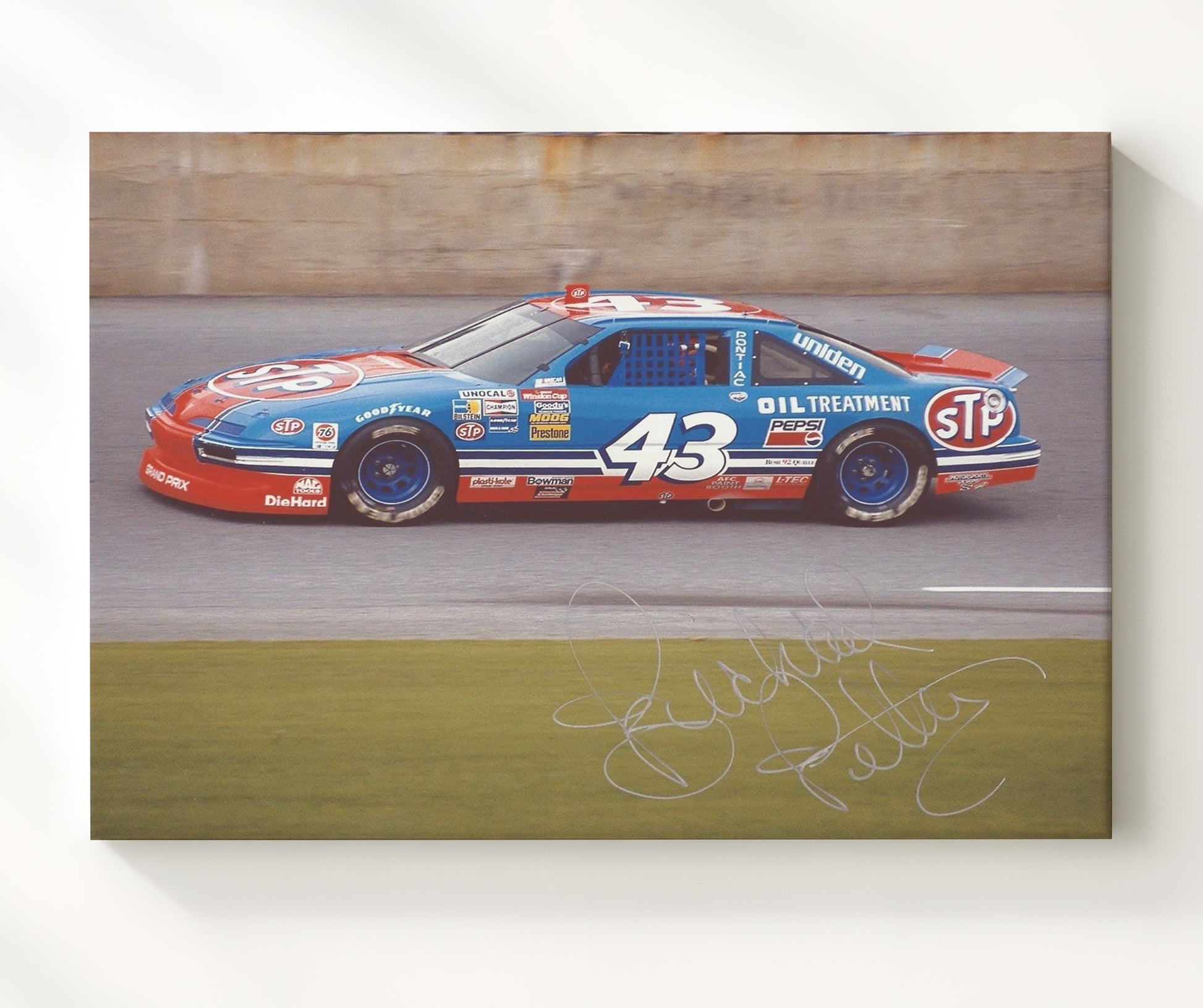 Richard Petty - STP No 43 Race Car Profile Racing Wall Art 20x24 Canvas wall art print – Racing Wall Art decor
