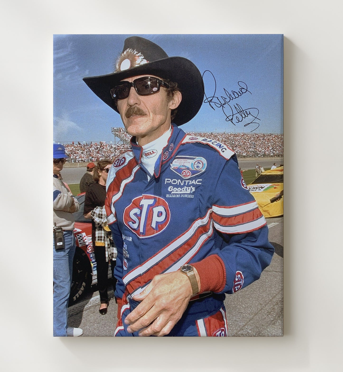 Richard Petty - STP Pit Road Portrait Racing Wall Art 20x24 Canvas wall art print – Racing Wall Art decor