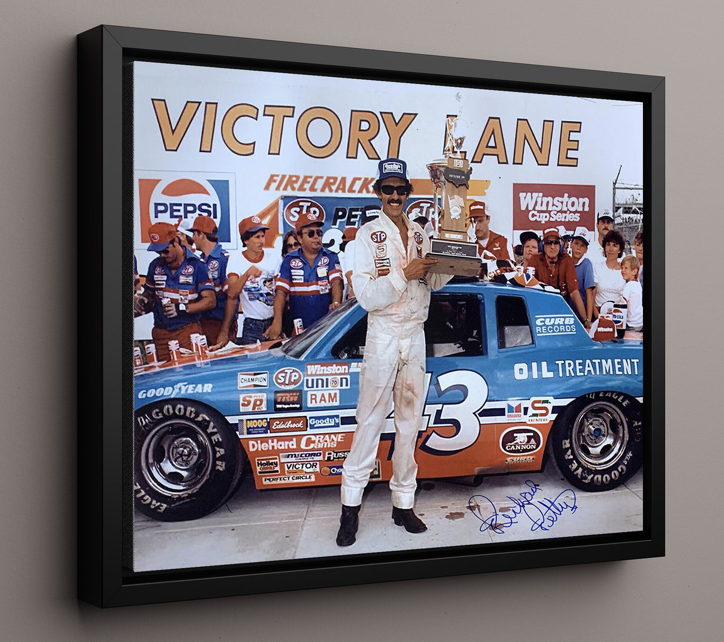 Richard Petty - Victory Lane- Landscape.jpg Racing Wall Art 16x20 Framed Canvas wall art print – Racing Wall Art decor