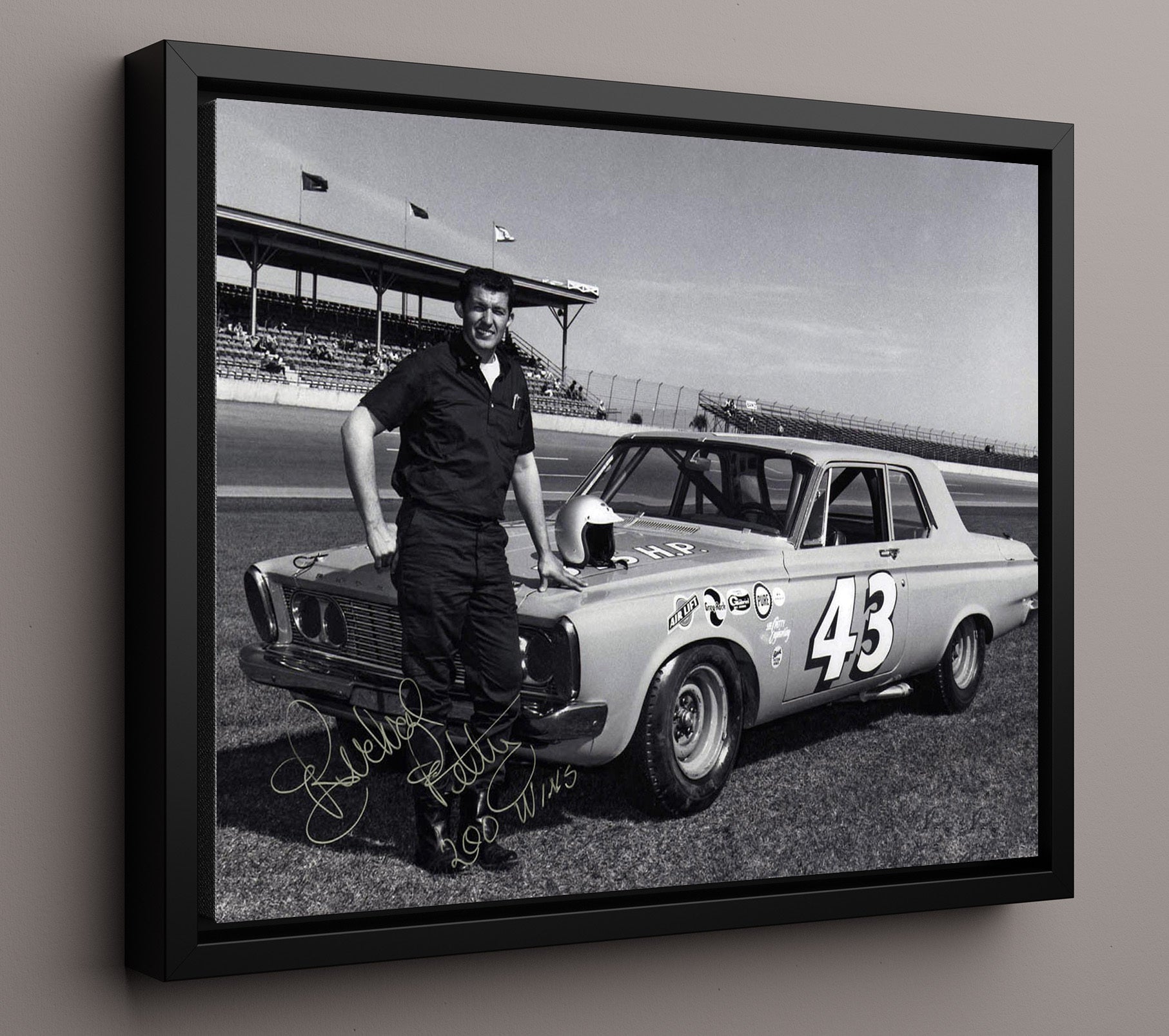 Richard Petty - Early No. 43 Plymouth - Unframed Print racing wall art