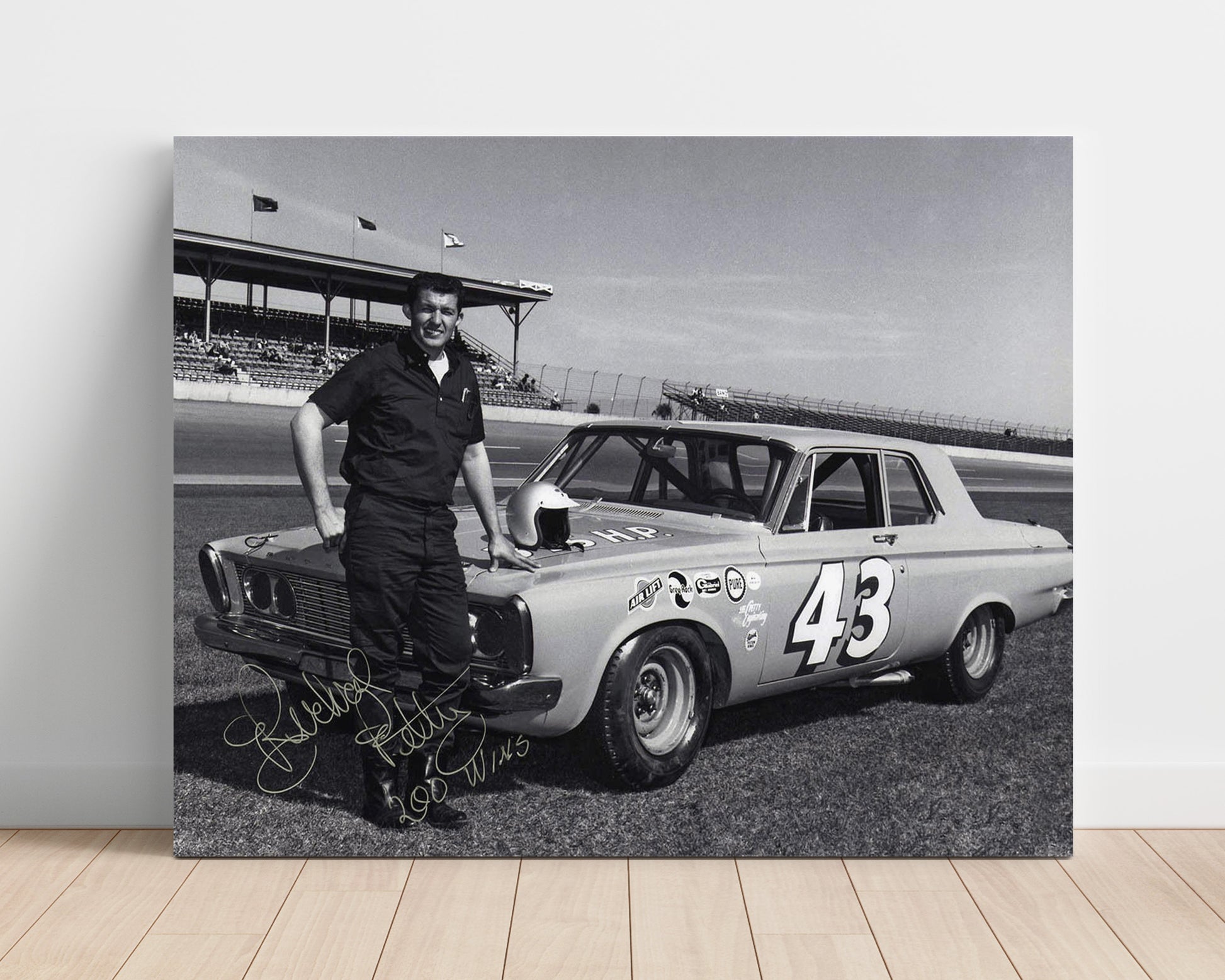 Richard Petty - Early No. 43 Plymouth - Gallery Frame racing wall art