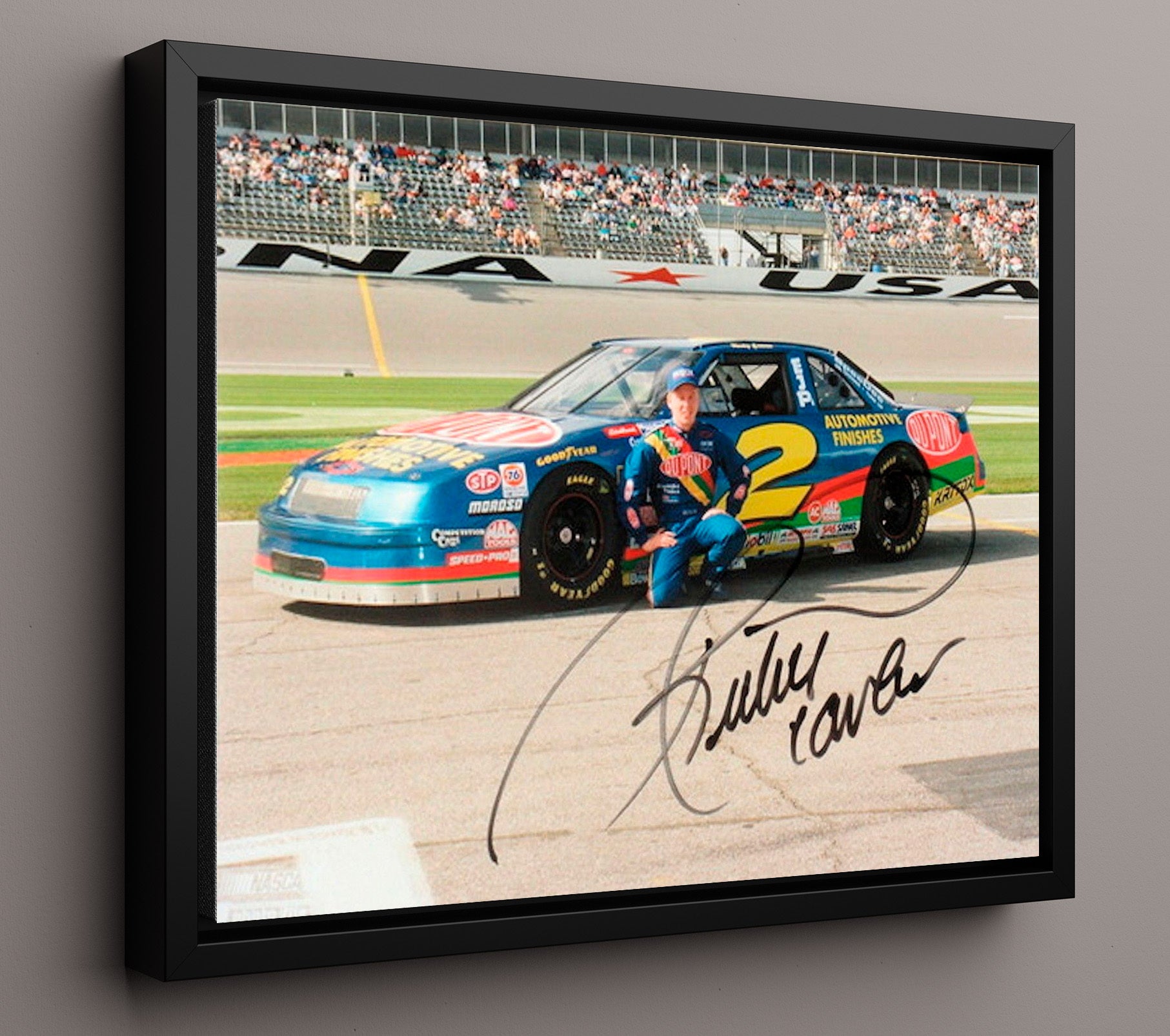 Ricky Craven - Daytona Finish- Landscape.jpg Racing Wall Art 16x20 Framed Canvas wall art print – Racing Wall Art decor