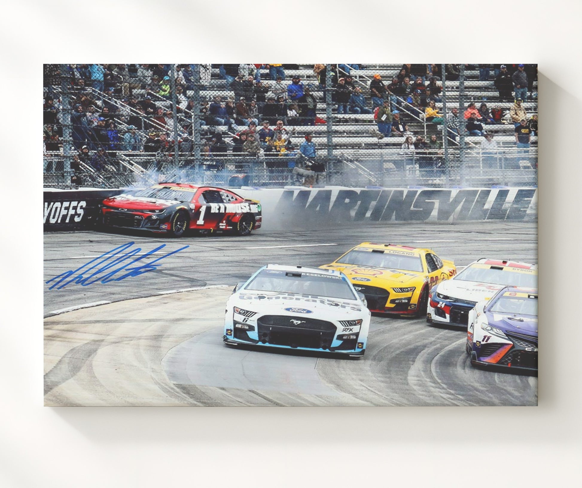 Ross Chastain - Martinsville Move- Landscape.jpg Racing Wall Art 20x24 Canvas wall art print – Racing Wall Art decor