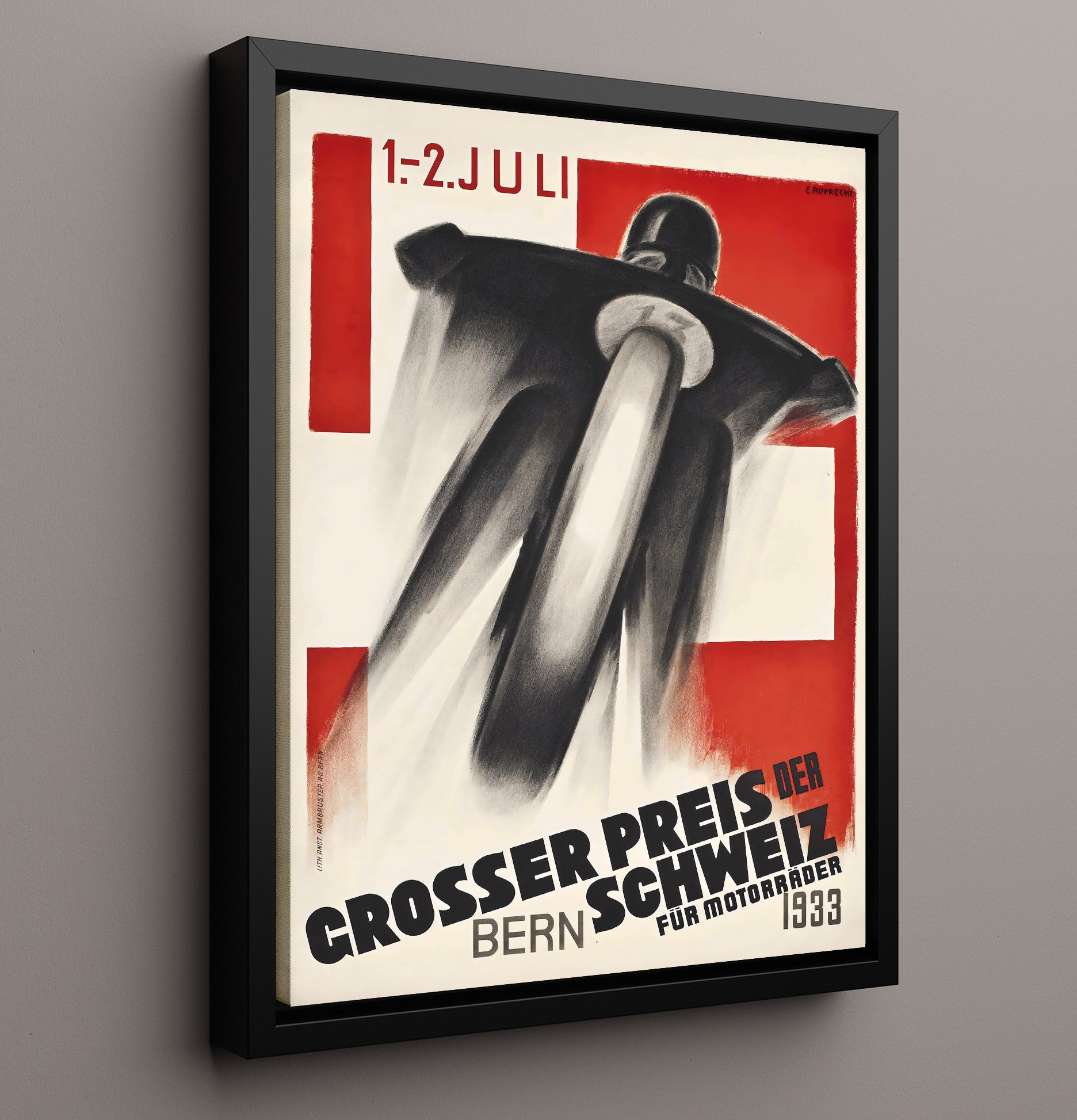 Swiss Grand Prix Bern 1933 Vintage Poster Racing Wall Art 16x20 Framed Canvas wall art print – Racing Wall Art decor