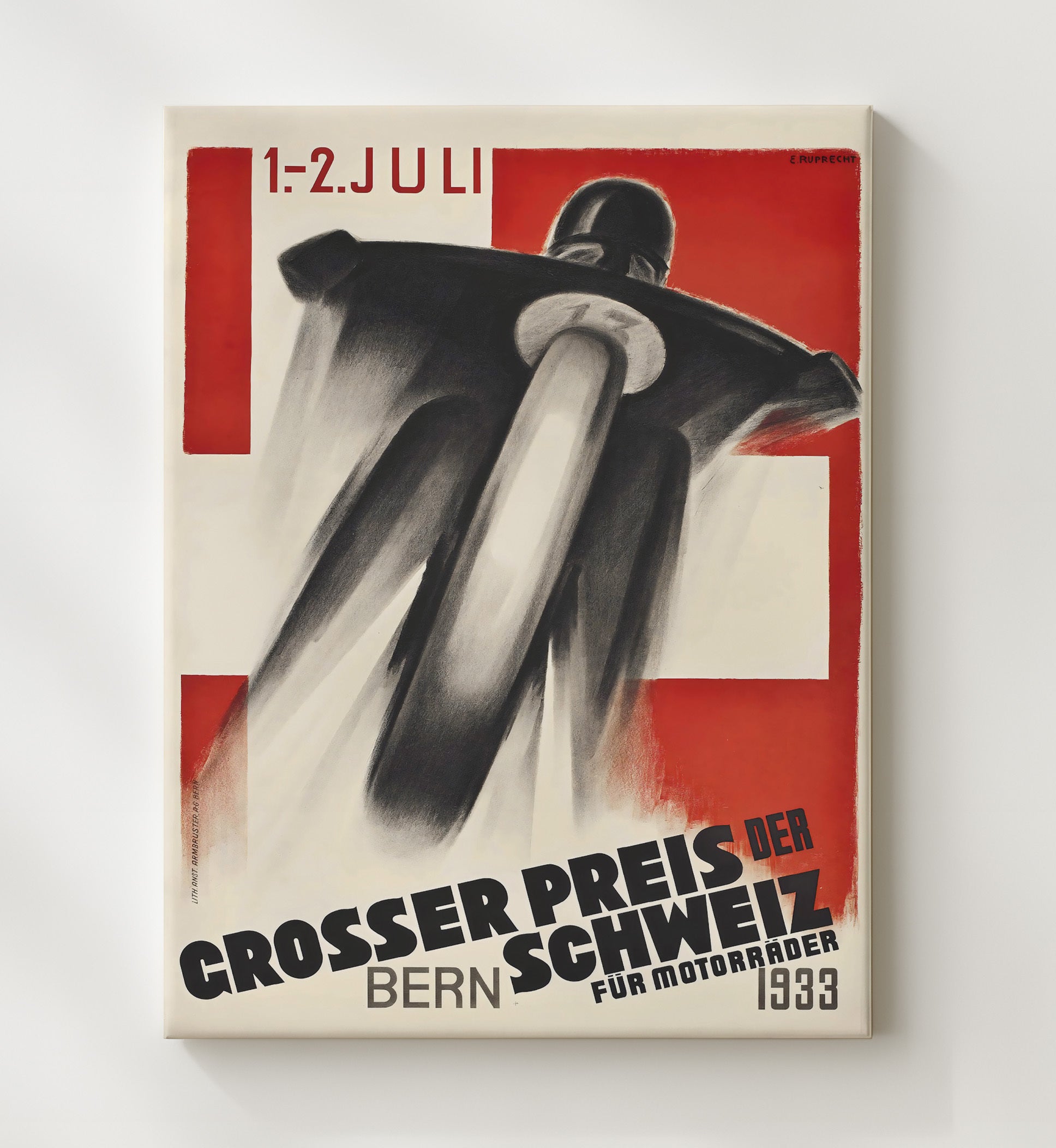 Swiss Grand Prix Bern 1933 Vintage Poster Racing Wall Art 20x24 Canvas wall art print – Racing Wall Art decor