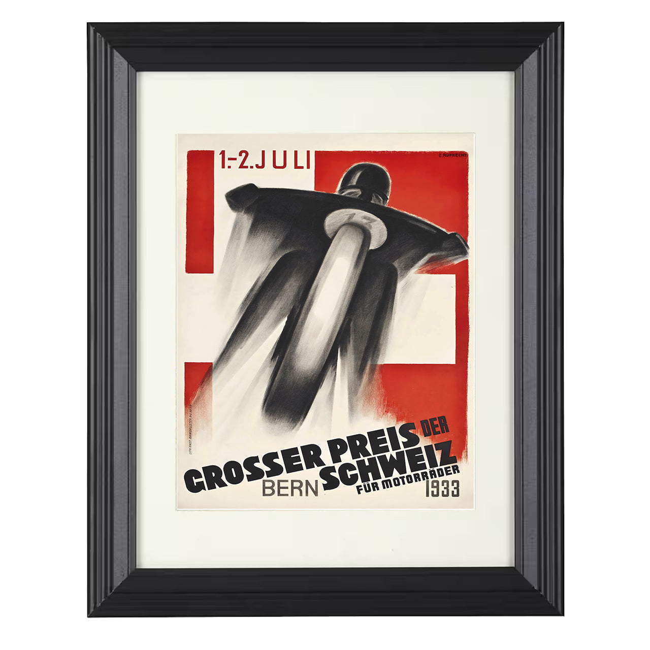 Swiss Grand Prix Bern 1933 Vintage Artwork 8x10 matted black framed racing wall art