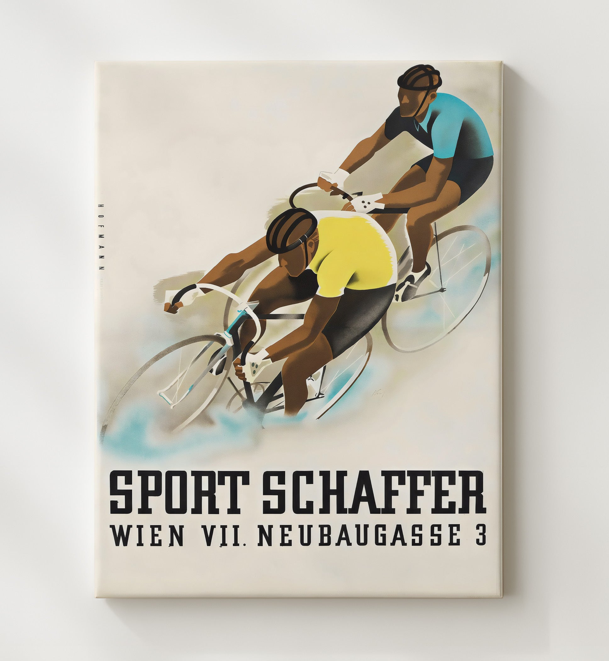 Vienna Cycling Sport Schaeffer Vintage Poster - Framed Canvas racing wall art