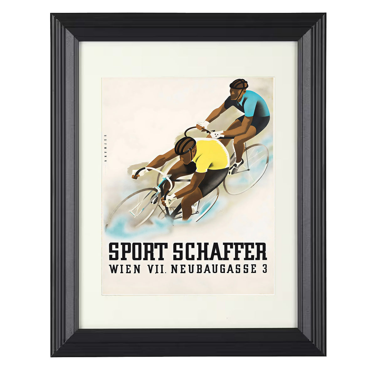 Vienna Cycling Sport Schaeffer Vintage Poster - Beveled Frame racing wall art