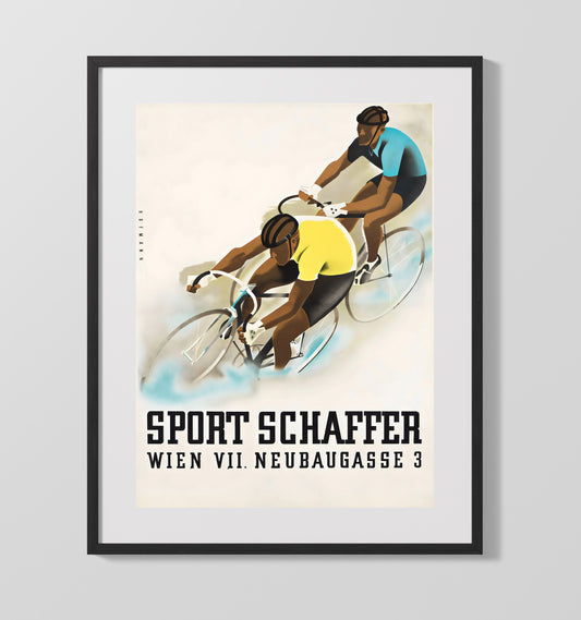 Vienna Cycling Sport Schaeffer Vintage Poster - Canvas racing wall art
