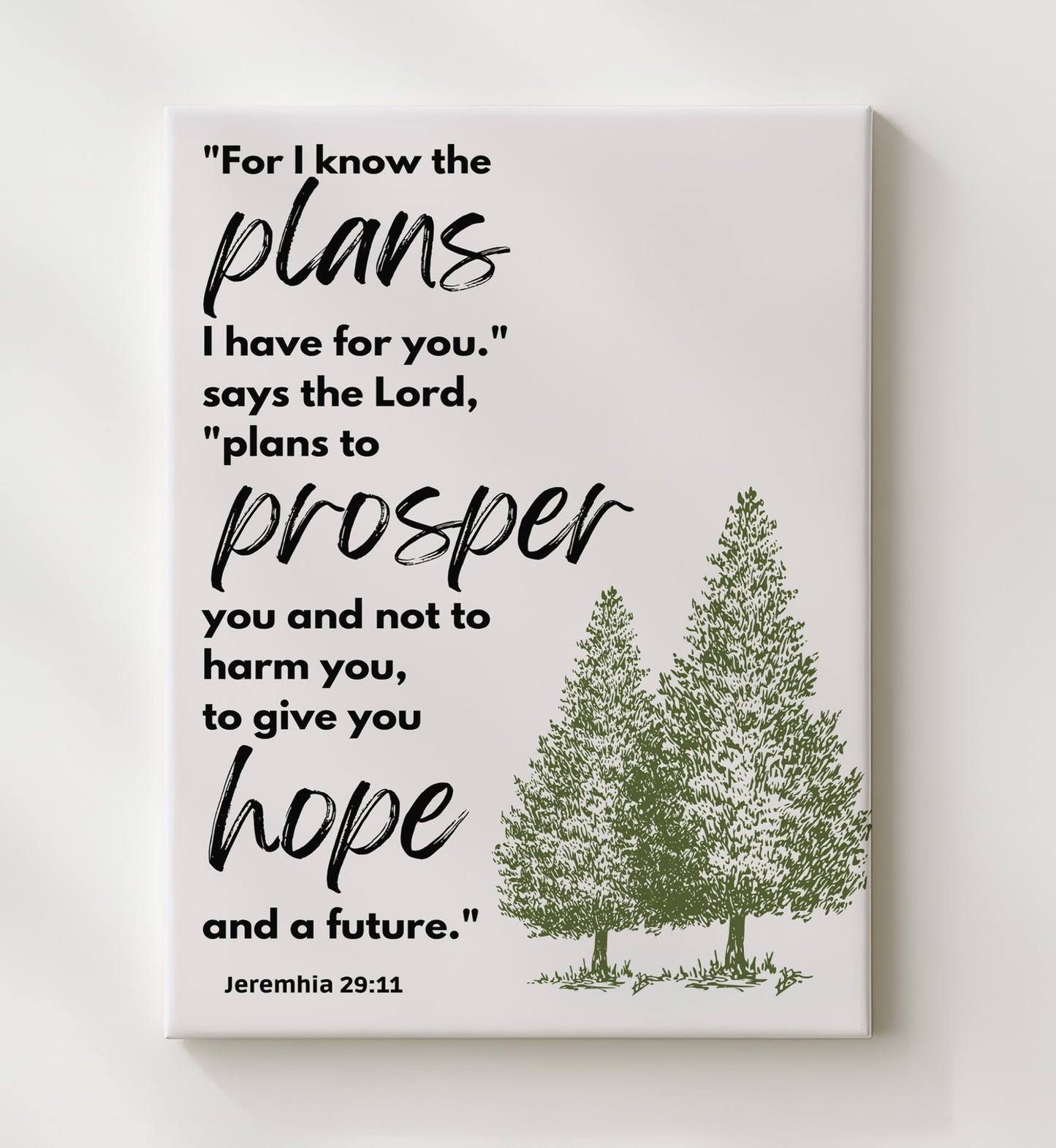 Jeremiah 29:11 - Plans To Prosper You - Hopeful Bible Verse - Scripture Poster - 20x24 Canvas