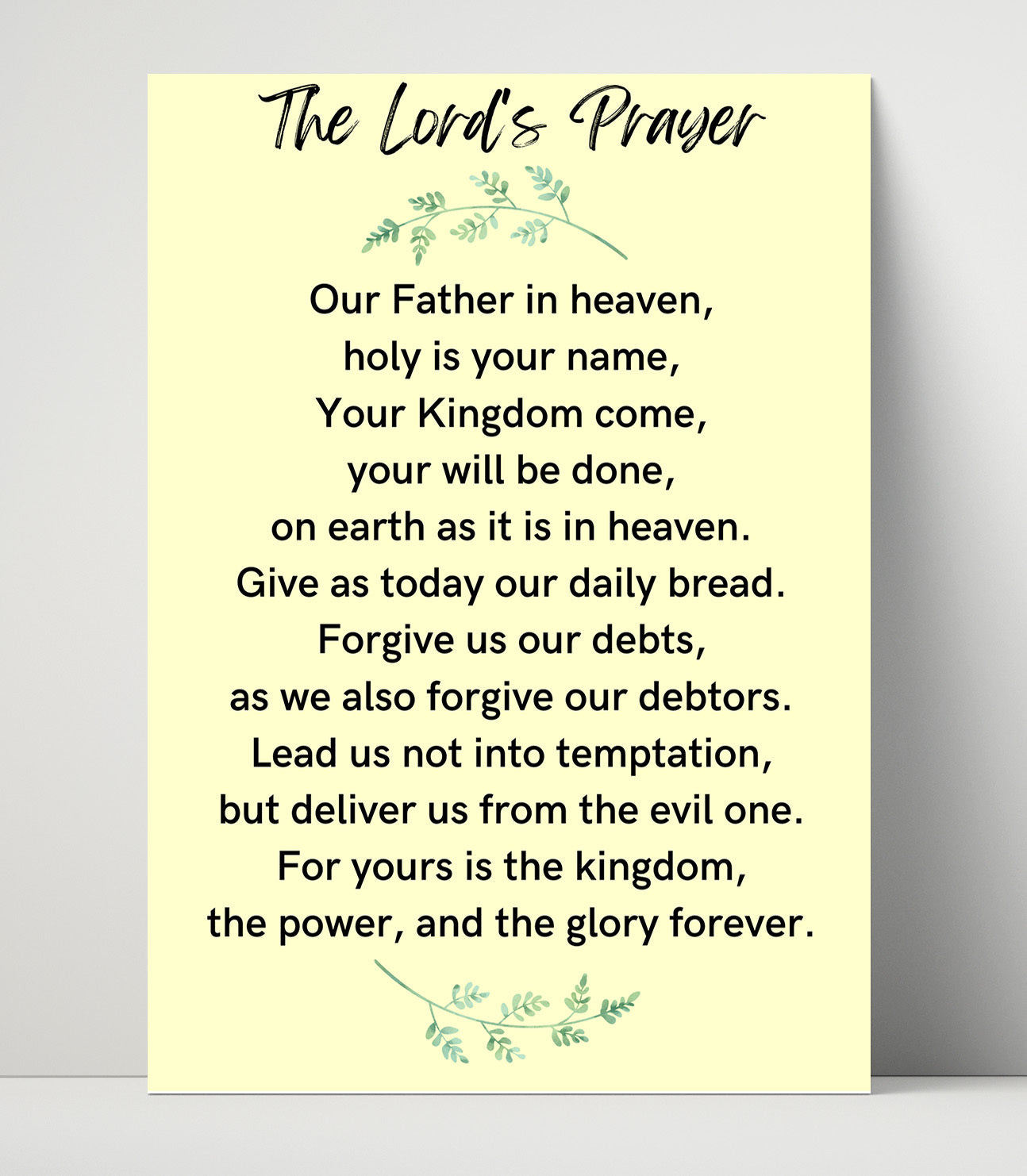 The Lord's Prayer - Matthew 6:9-13 - Classic Christian Prayer - Scripture Poster - 16x20 Unframed Print