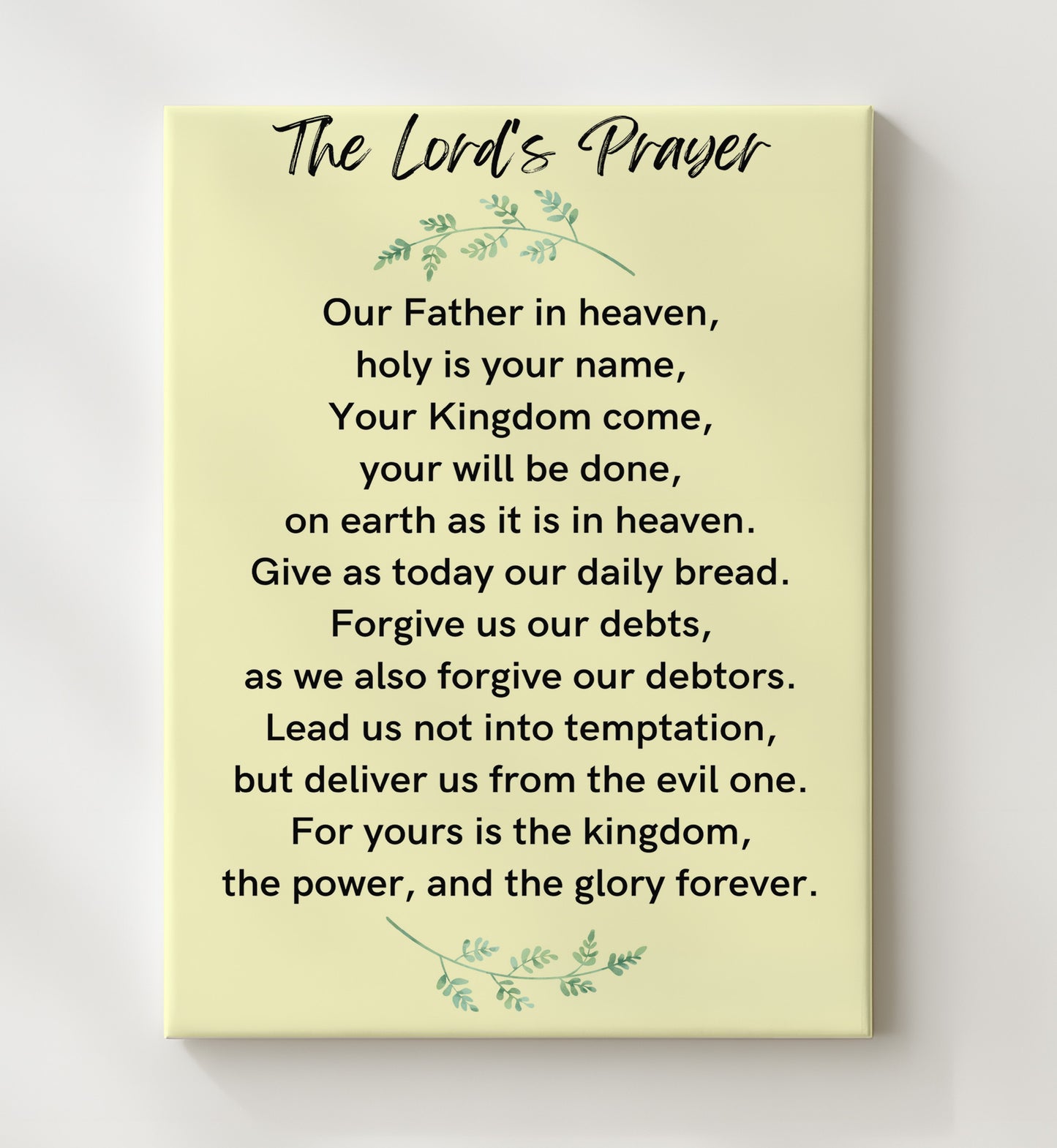 The Lord's Prayer - Matthew 6:9-13 - Classic Christian Prayer - Scripture Poster - 20x24 Canvas