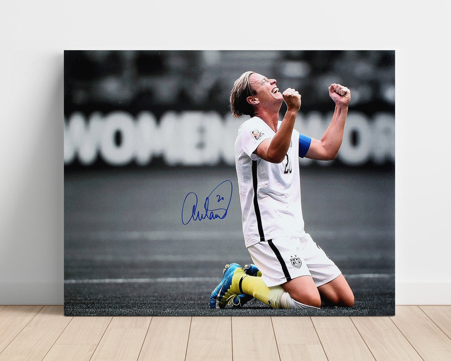 Abby Wambach USA Emotional Victory Celebration Soccer Print 16x20 Unframed Print soccer wall art print – Soccer Prints decor
