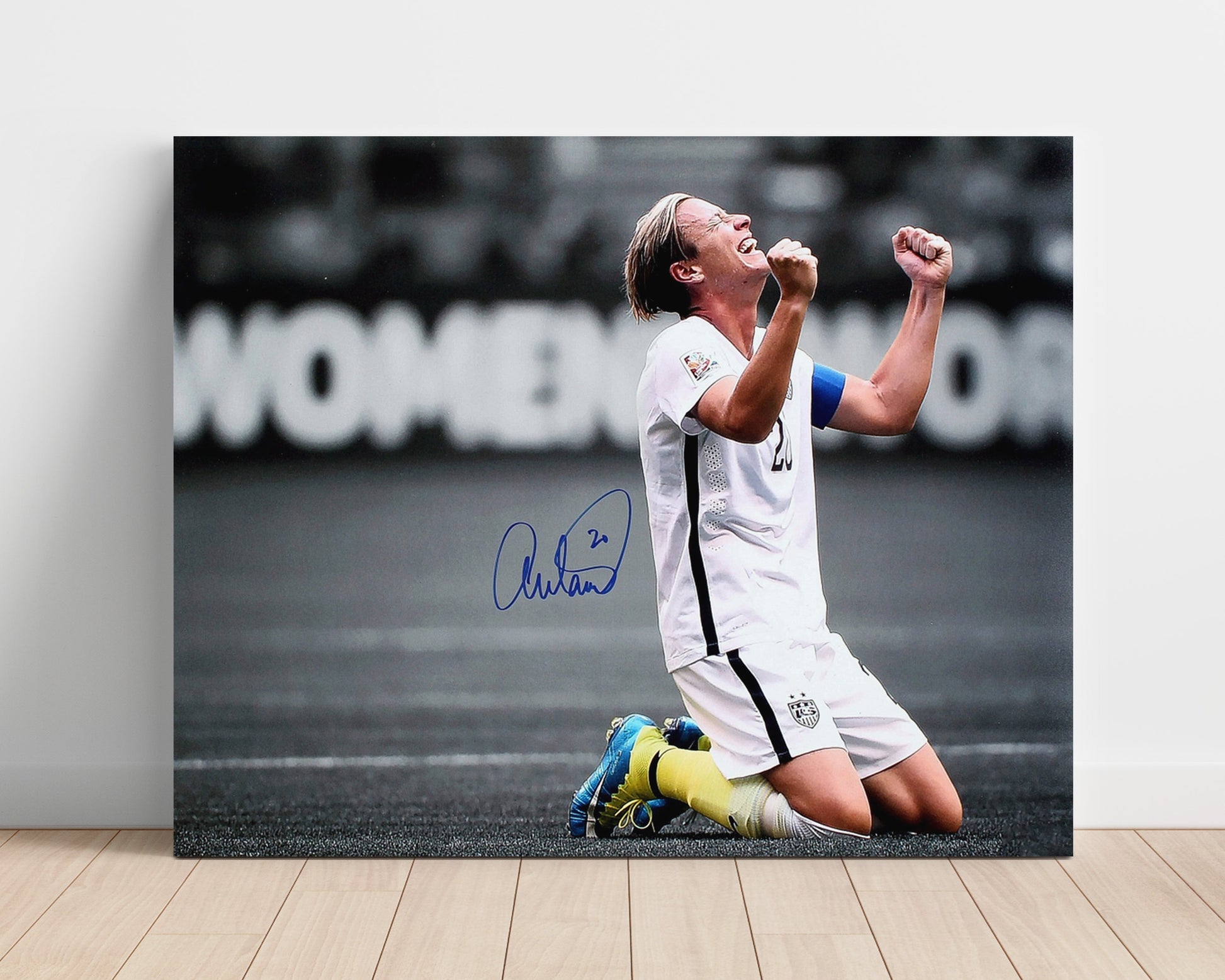 Abby Wambach USA Emotional Victory Celebration Soccer Print 16x20 Unframed Print soccer wall art print – Soccer Prints decor