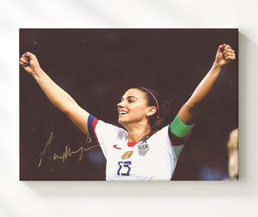 Alex Morgan USA Arms Raised Goal Celebration - Canvas soccer wall art