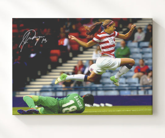 Alex Morgan USA Attack Run USWNT - Canvas soccer wall art