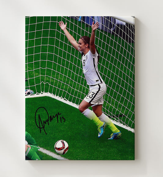 Alex Morgan USA Goal Celebration Net Moment 2015 - Canvas soccer wall art