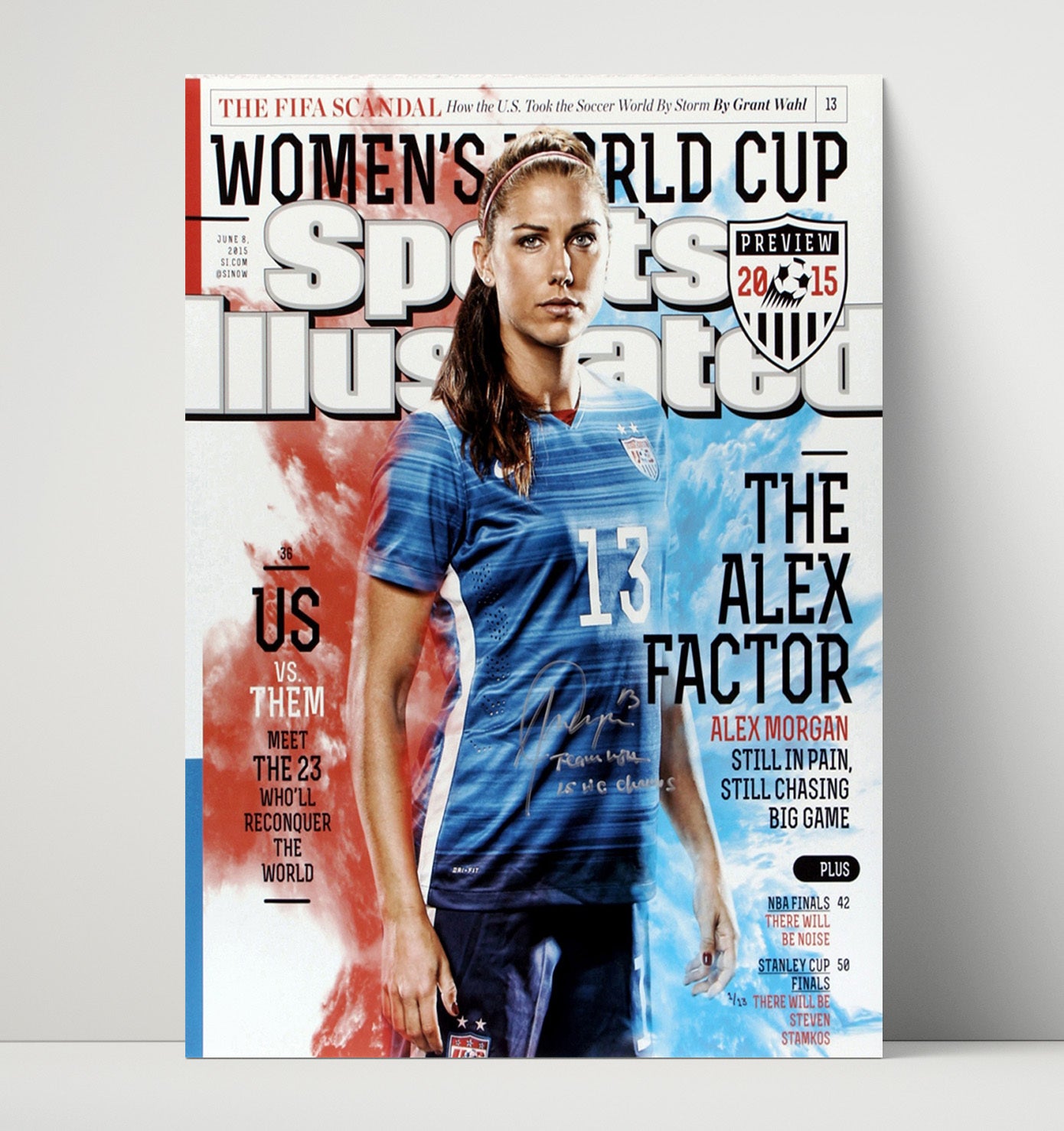 Alex Morgan USA World Cup Champion 2015 Soccer Print 16x20 Unframed Print soccer wall art print – Soccer Prints decor