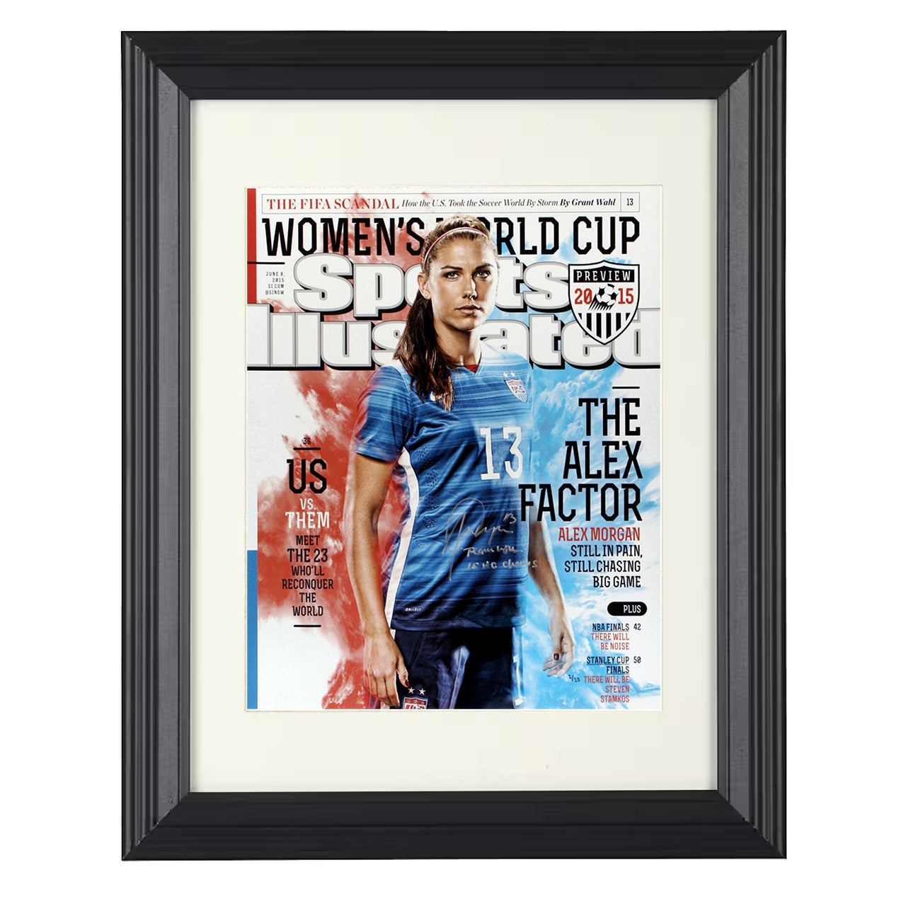 Alex Morgan – USA World Cup Champion Image 2015 8x10 matted black framed soccer wall art