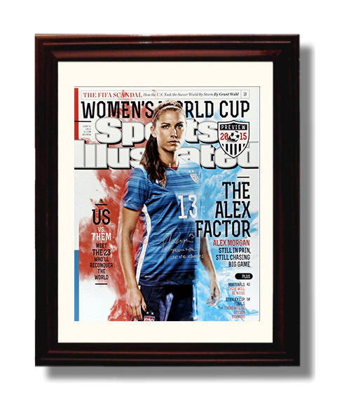 Alex Morgan USA World Cup Champion 2015 Soccer Print 8x10 Beveled Frame soccer wall art print – Soccer Prints decor