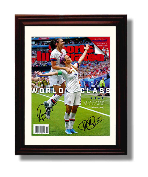 Alex Morgan and Megan Rapinoe USA World Champions SI Cover 2019 8x10 Beveled Frame soccer wall art print – Soccer Prints decor