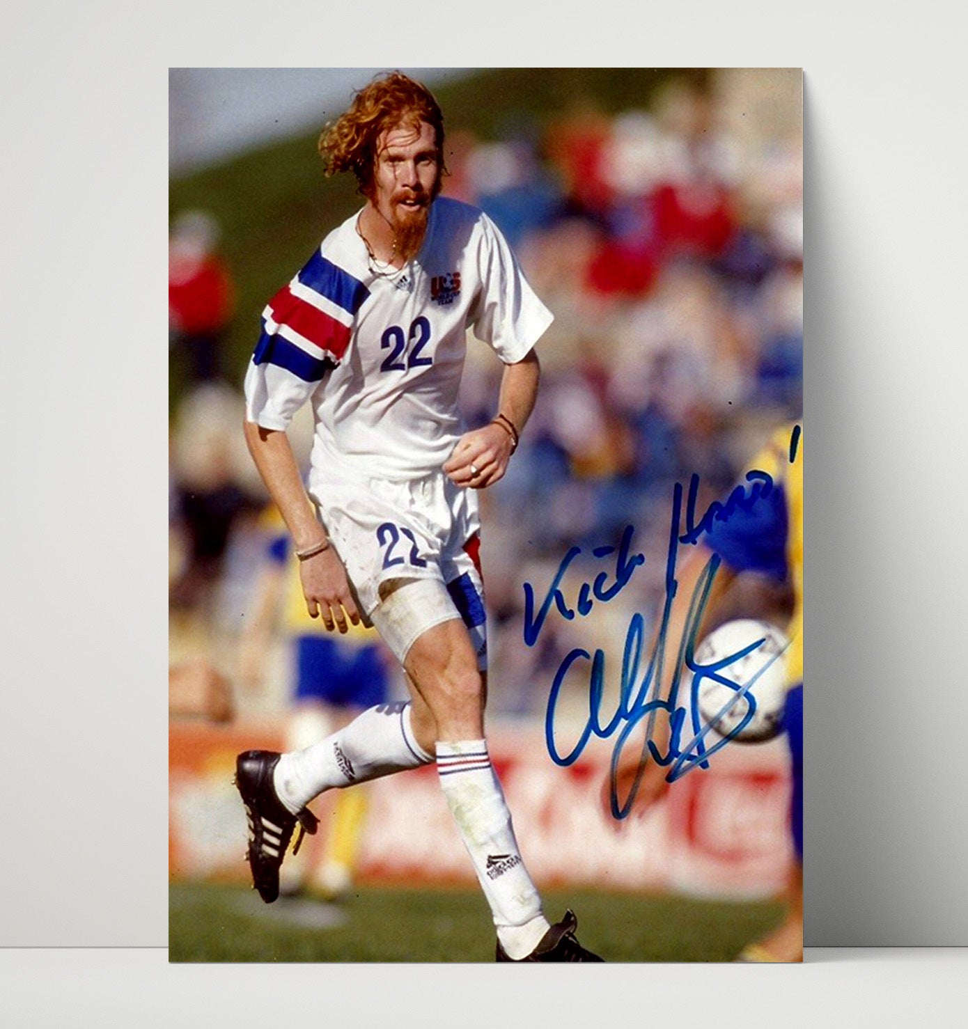 Alexi Lalas USA Midfield Action 1994 Soccer Print 16x20 Unframed Print soccer wall art print – Soccer Prints decor