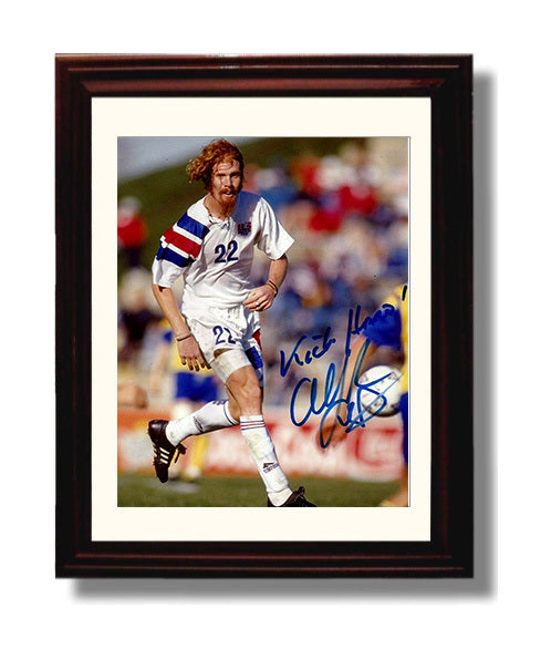 Alexi Lalas USA Midfield Action 1994 Soccer Print 8x10 Beveled Frame soccer wall art print – Soccer Prints decor