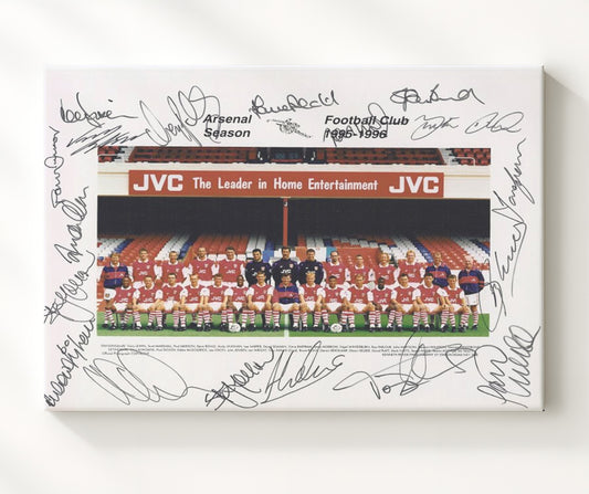 Arsenal 1995 1996 Squad Team Signed Photo - Canvas soccer wall art