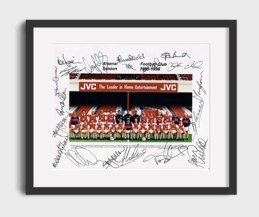 Arsenal 1995 1996 Squad Team Signed Photo Soccer Print 16x20 Gallery Framed Artwork wall art print – soccer decor