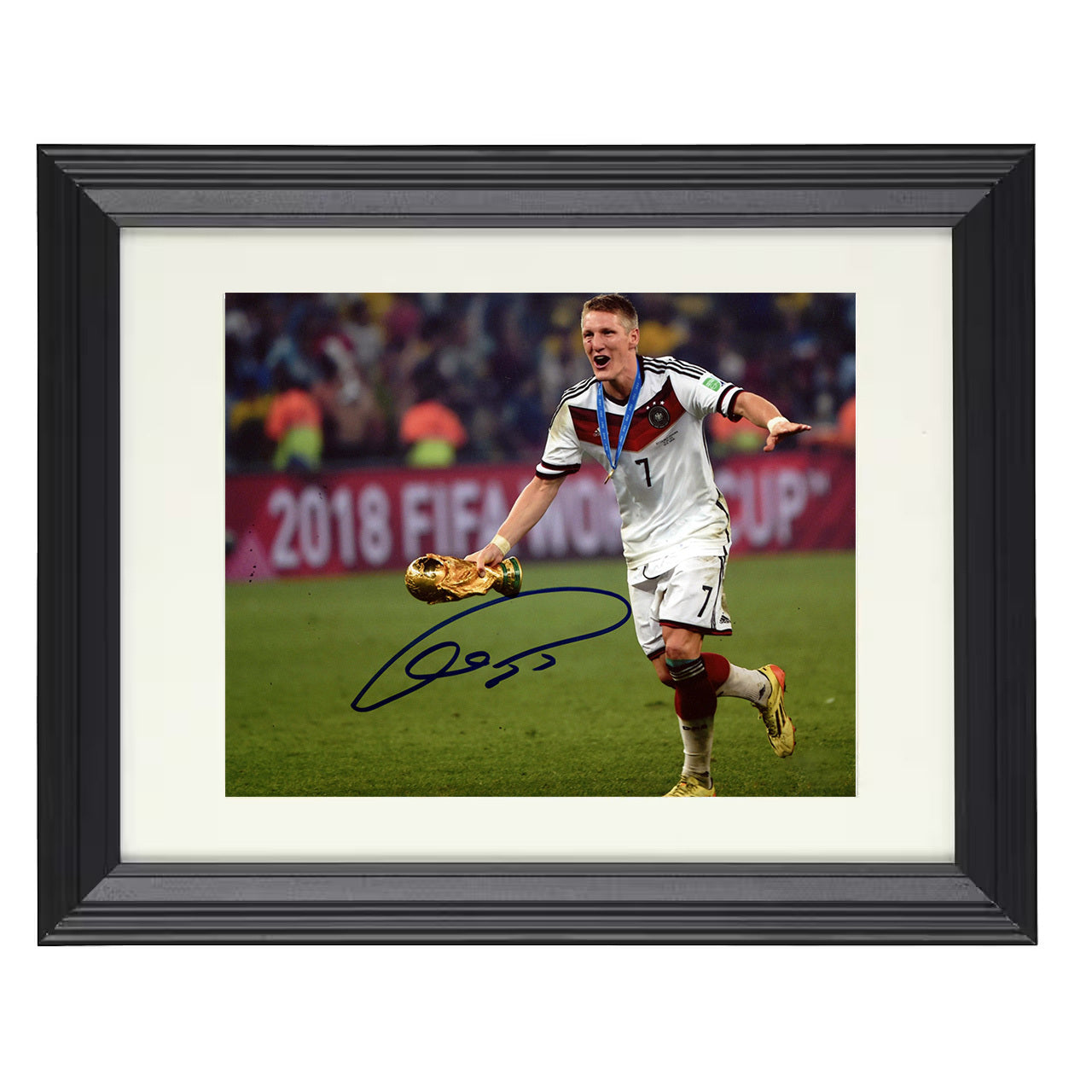 Bastian Schweinsteiger – Germany World Champion 8x10 matted black framed soccer wall art